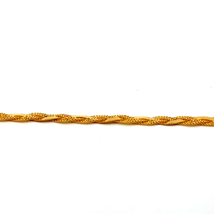 Singapore 22K Shiny Braided Gold Bracelet 4.7g