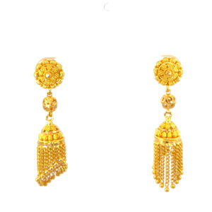 22K Gold Kolkata hanging earrings.