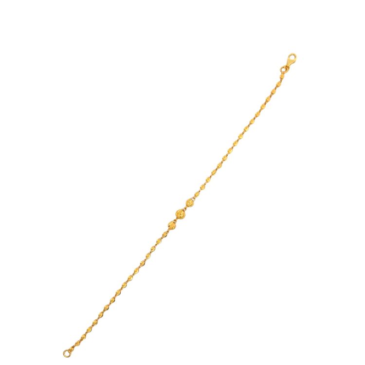 22k gold ball bracelet, 7" long.