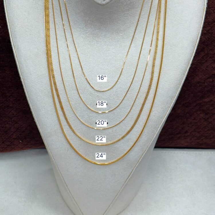 22K Gold Chain lengths