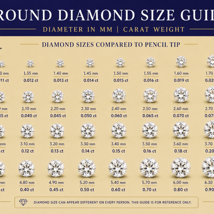 Round Diamond SIzes Chart Full