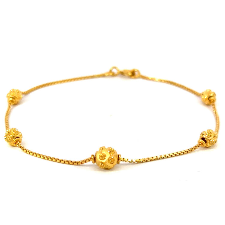 22K Gold Rajkot Ball Bracelet