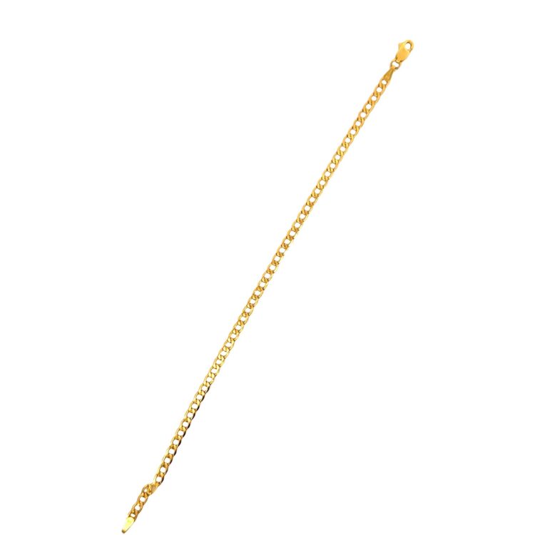 22K Polished Gold Curb Chain Bracelet