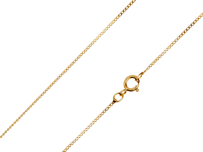 9K Yellow Gold Diamond Cut Curb Chain Necklace 0.7mm