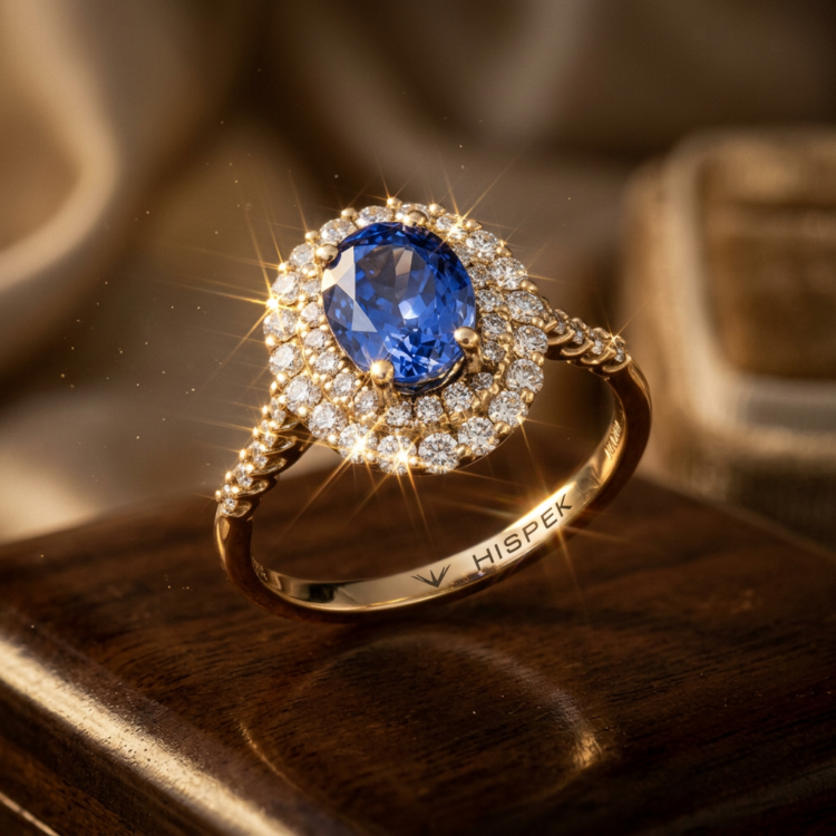 2ct oval blue sapphire diamond halo ring