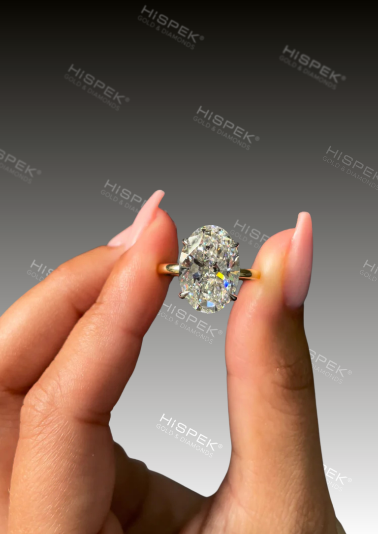 5Ct Oval Solitaire Diamond Engagement Ring
