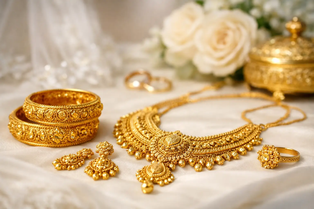 how to choose 22k gold jewellery for weddings featured