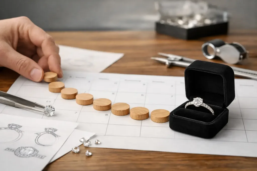 Custom Engagement Ring Timeline Example in 8 Weeks