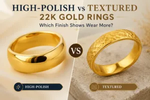 High Polish vs Textured 22K Gold Rings