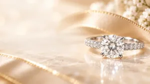 Champagne Glow Solitaire engagement Ring